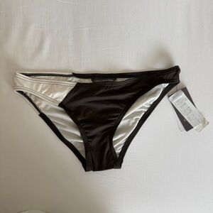 Vince Camuto Colorblock Bikini Bottoms - olive & Cream size XS